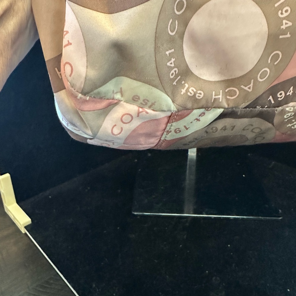 Coach 2011 Pink and Taupe Circle-Print Shoulder Satchel with Charm - Picture 8 of 15